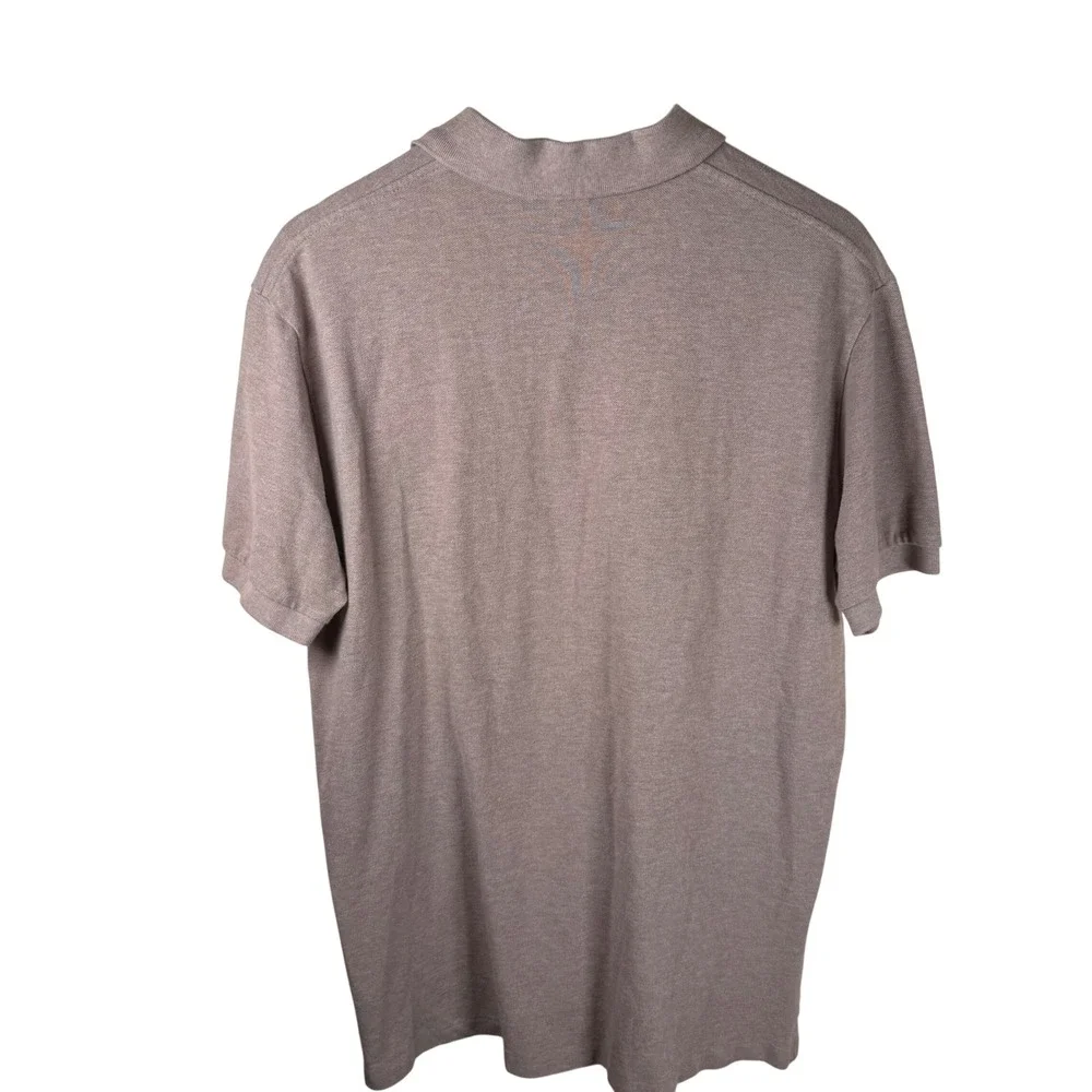 Polo Ralph Lauren Polo Shirt Mens L Tan Heathered Short Sleeve Pique Preppy Golf